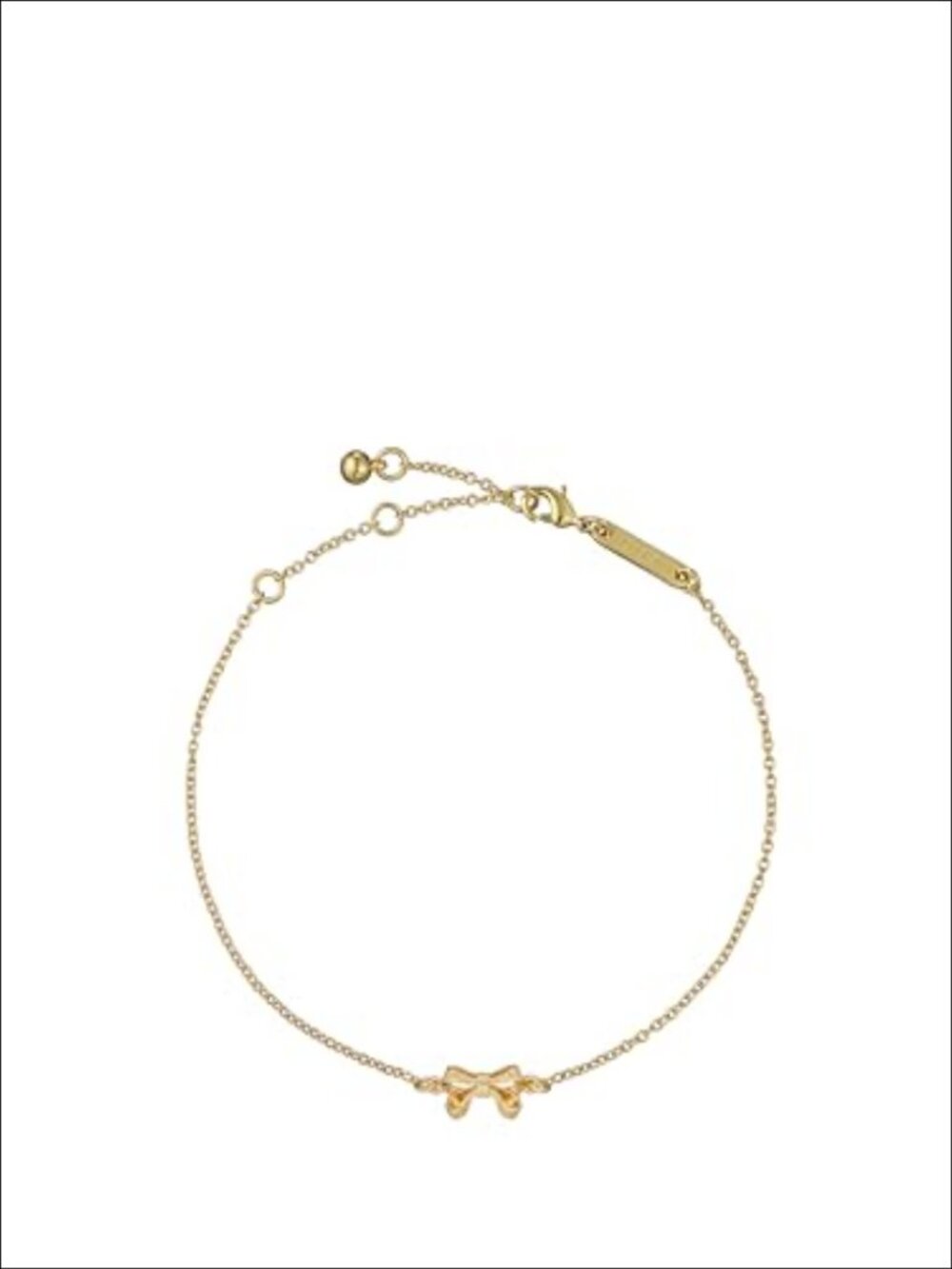 Ted Baker Parsa Petite Bow Bracelet Gold-Tone Plated Brass Adjustable Chain